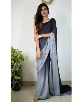 1 Min Sequin Partywear Stitched Saree