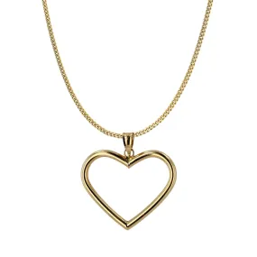 10k yellow gold heart necklace-50025