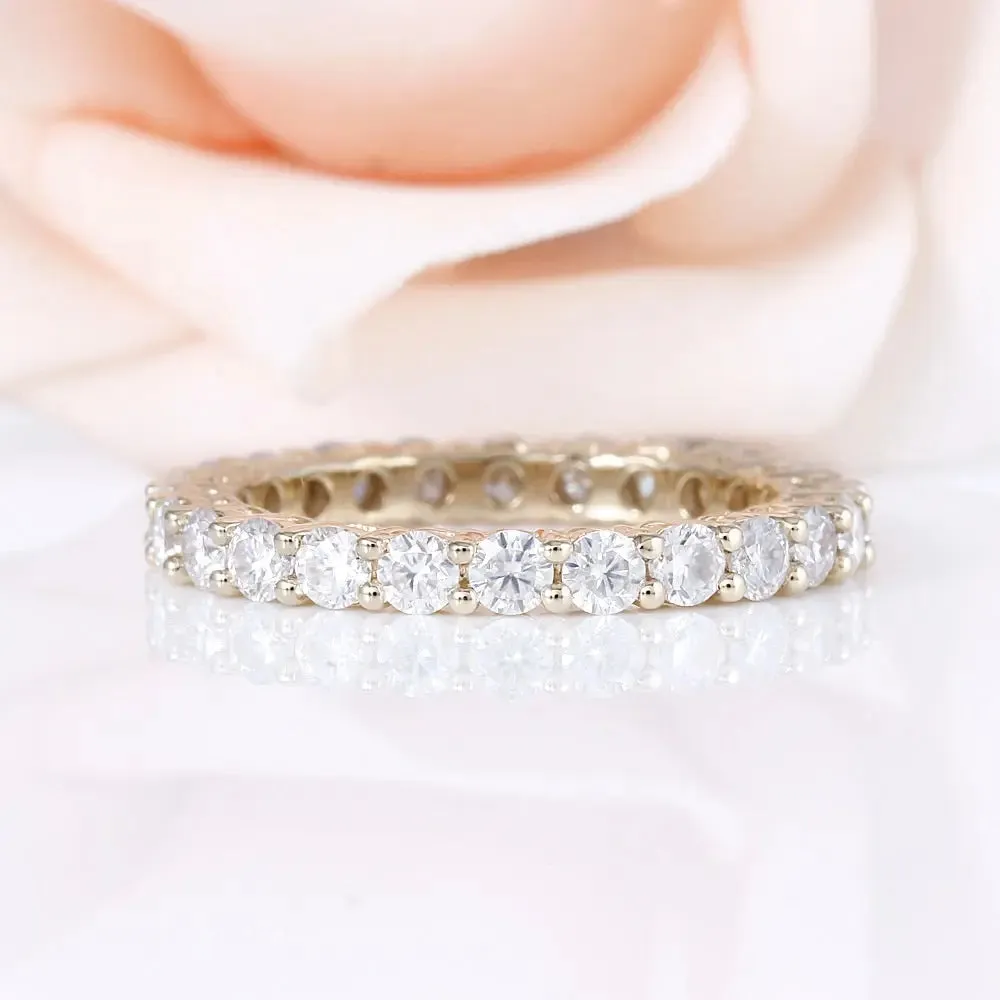 10k Yellow Gold Moissanite Eternity Ring / Wedding Band 1.5 Carat Total