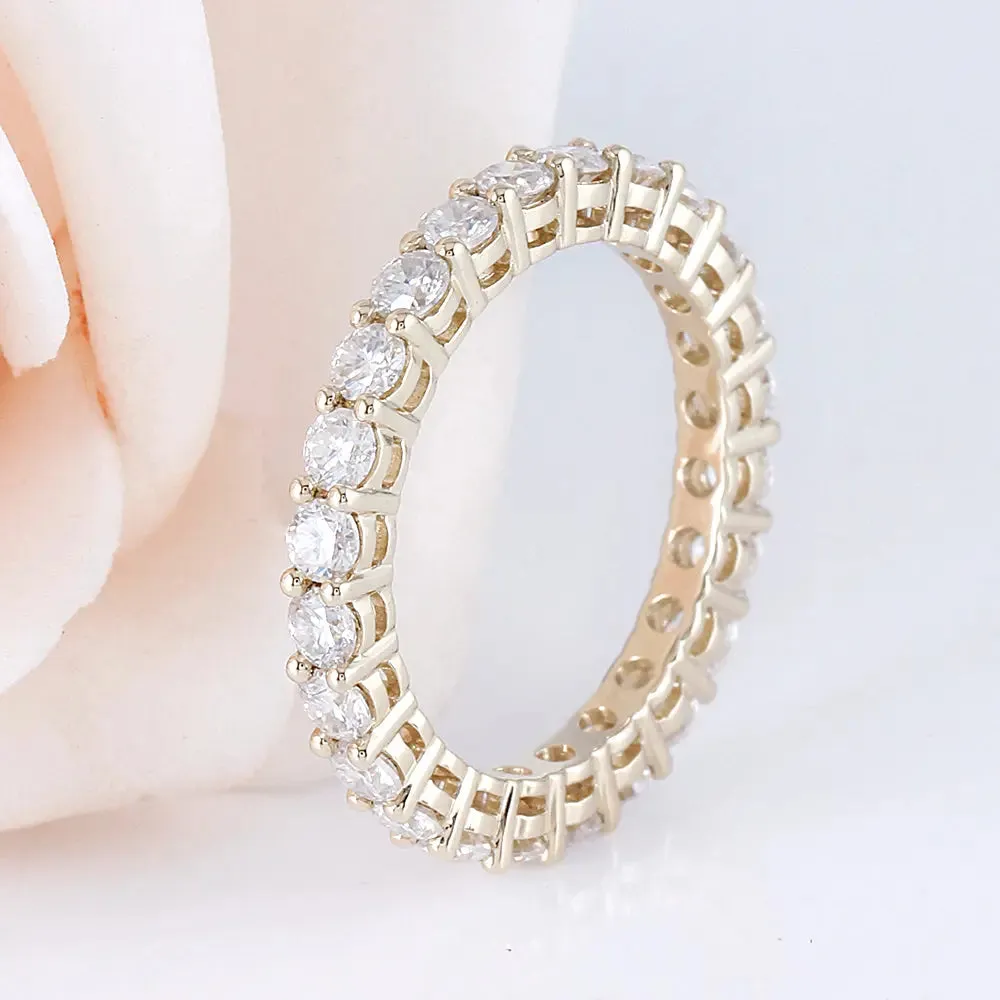 10k Yellow Gold Moissanite Eternity Ring / Wedding Band 1.5 Carat Total