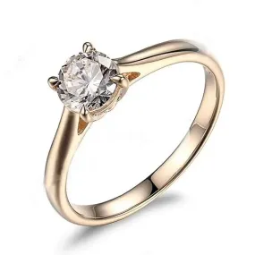 10k Yellow Gold Solitaire Moissanite Ring 1ct