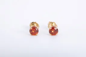 14k Yellow Gold 1.50tcw Garnet Stud Earrings (1.35g.)