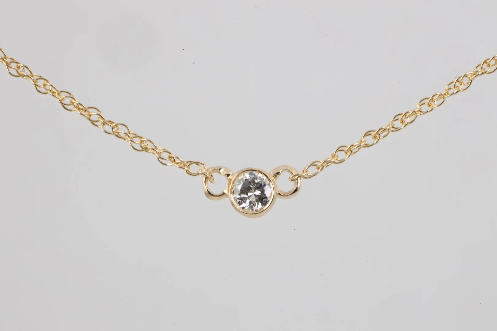 15.5" 14k Yellow Gold 0.18tcw Diamond Necklace Necklace (1.48g.)