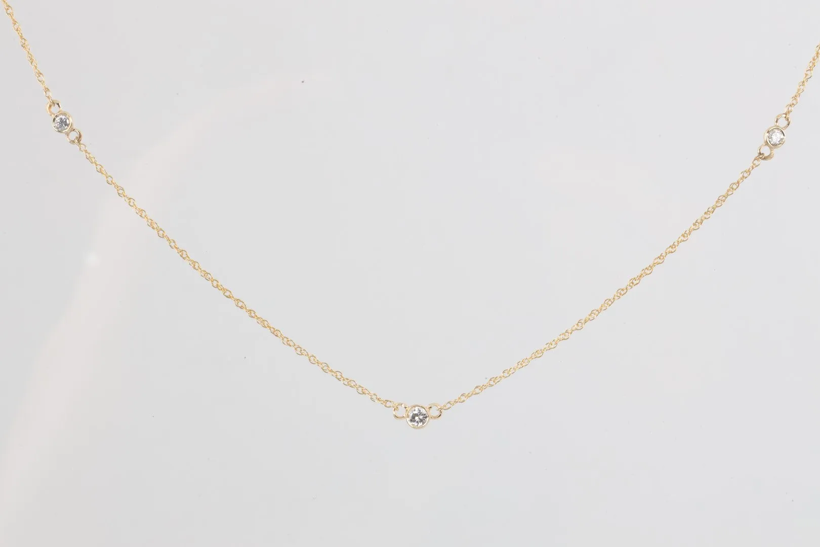 15.5" 14k Yellow Gold 0.18tcw Diamond Necklace Necklace (1.48g.)