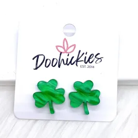 16mm Acrylic Clover Stud Earrings (3 Colors to choose from)