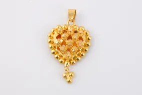 21k Yellow Gold Openwork Heart Pendant (6.23g.)