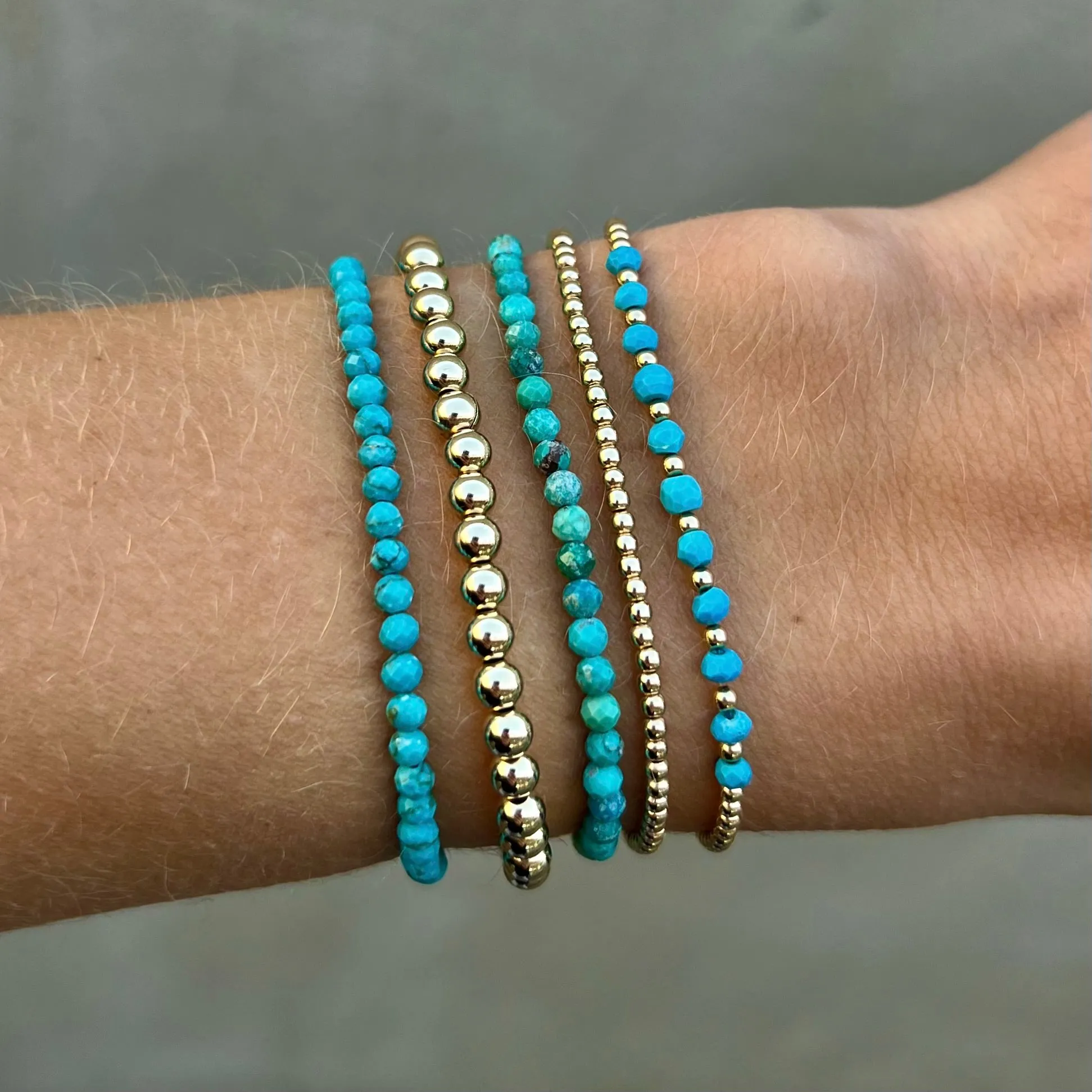 2MM Signature Bracelet with Mixed Turquoise