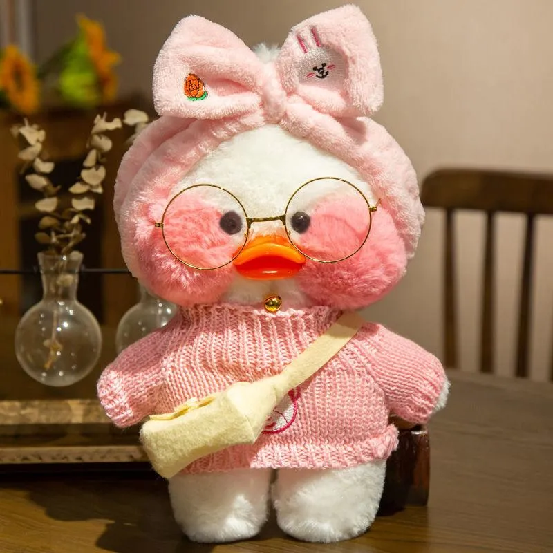 30cm Pink LaLafanfan Kawaii Cafe Mimi Yellow Duck Plush Toy Cute Stuffed Doll Soft Animal Dolls Kids Toys Birthday Gift for girl