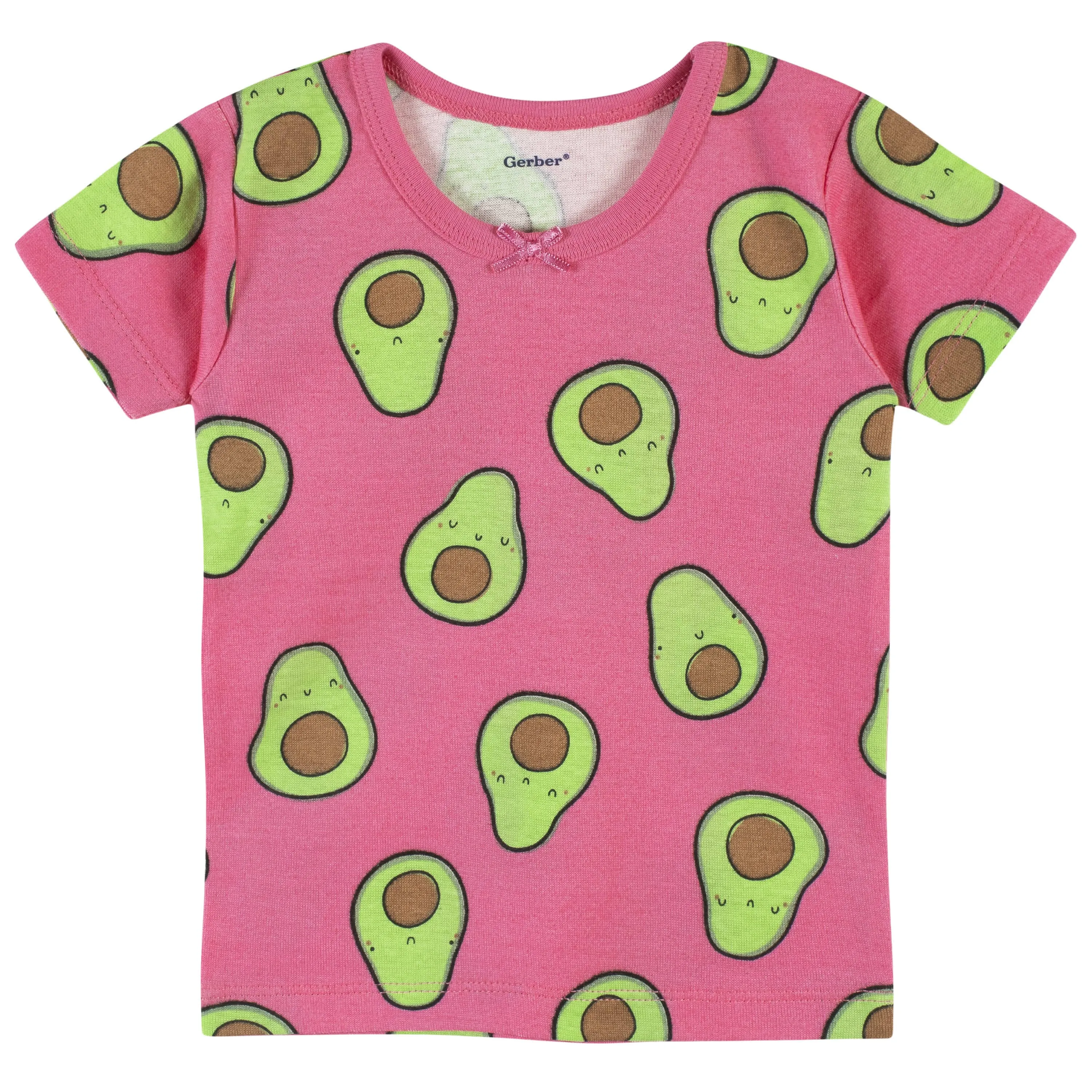 4-Piece Baby & Toddler Pink Avocado Snug Fit Cotton Pajamas