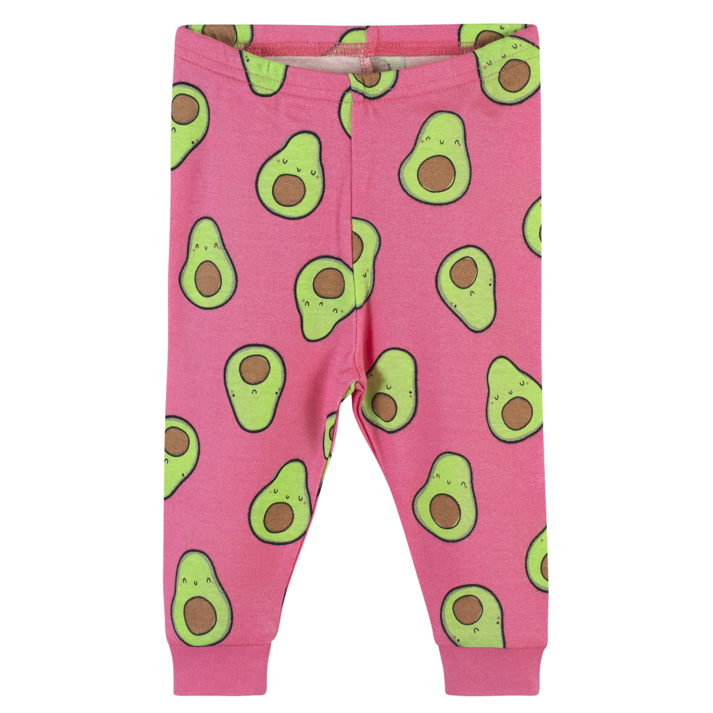 4-Piece Baby & Toddler Pink Avocado Snug Fit Cotton Pajamas