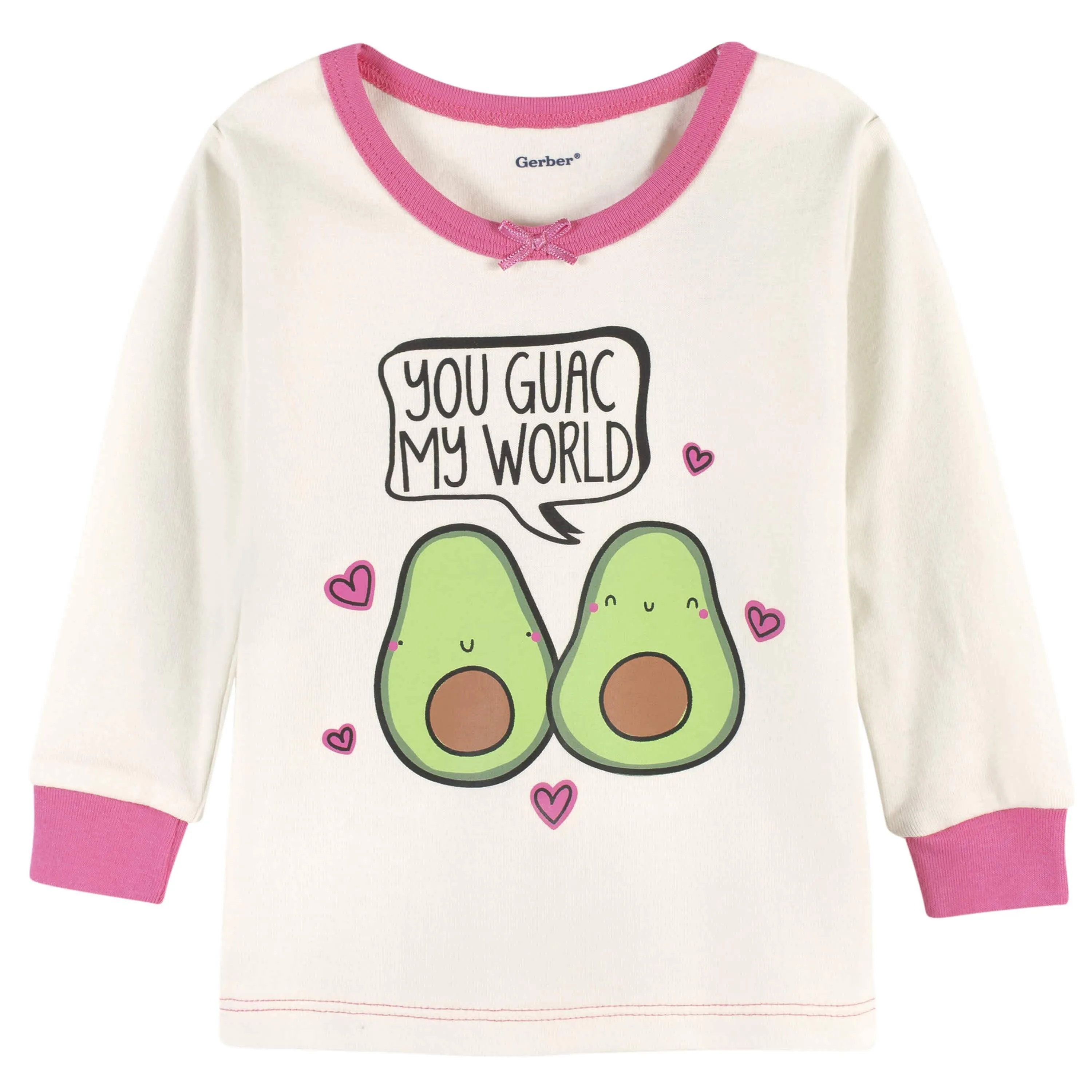 4-Piece Baby & Toddler Pink Avocado Snug Fit Cotton Pajamas