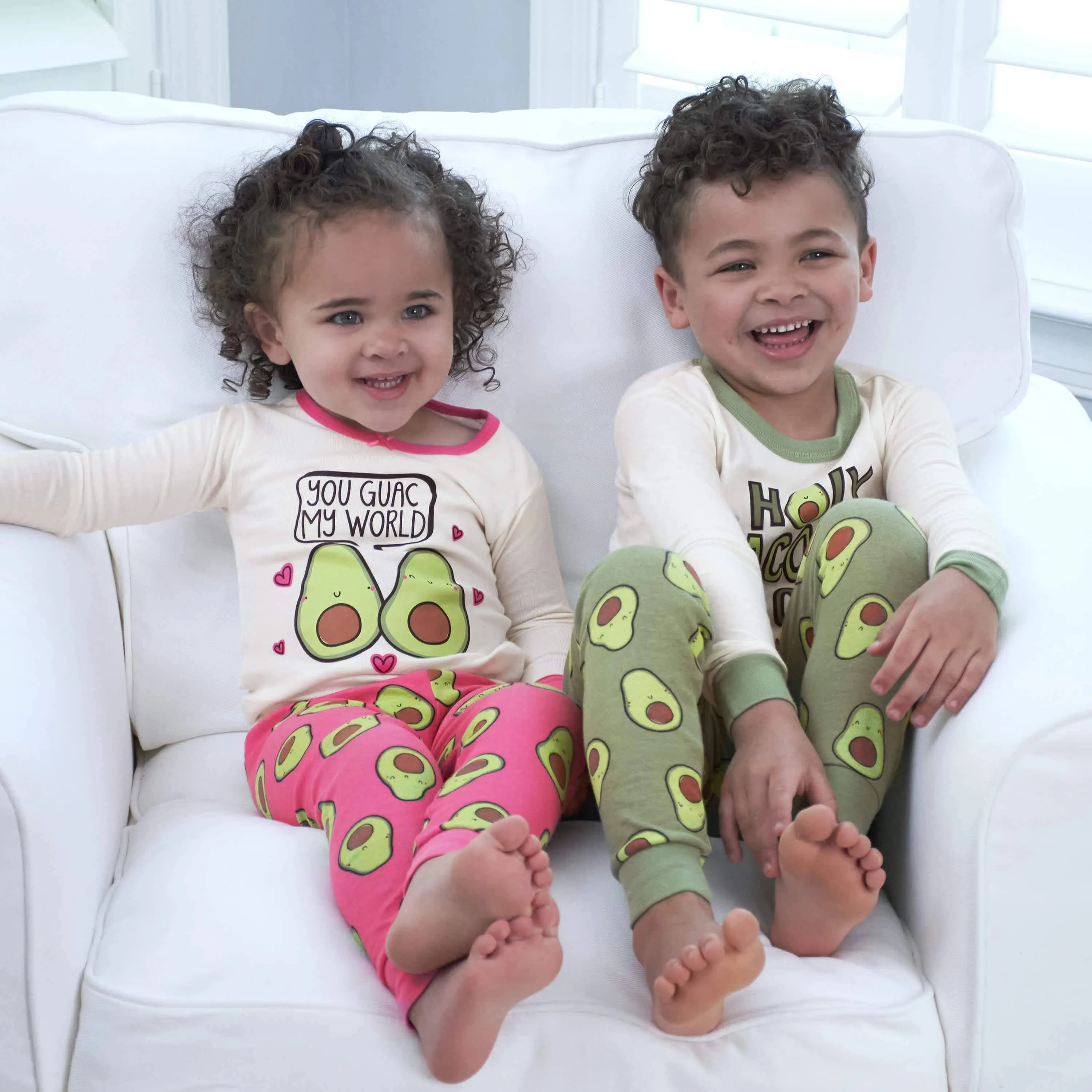 4-Piece Baby & Toddler Pink Avocado Snug Fit Cotton Pajamas