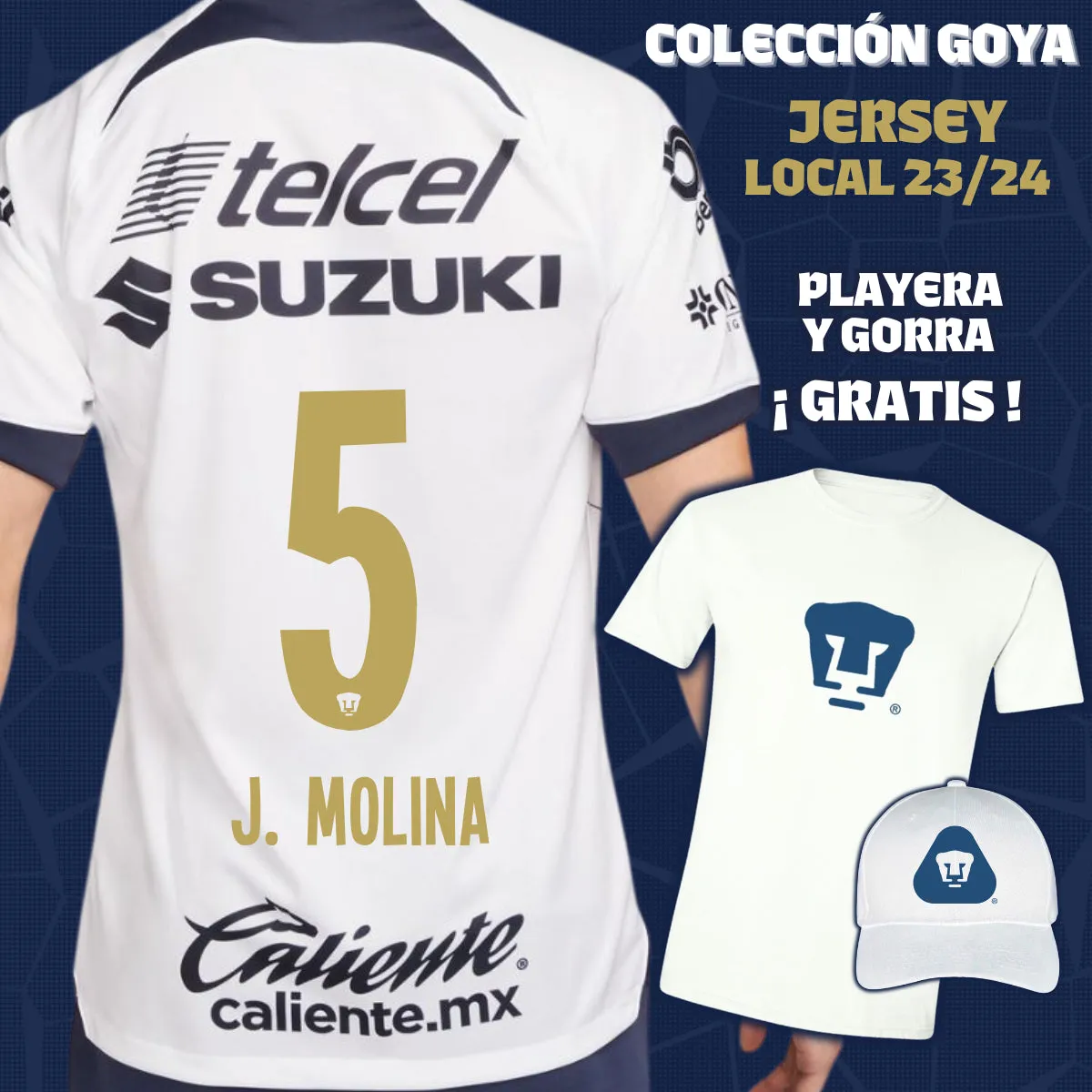 5 Jesús Molina - Colección Goya Hombre - Jersey Local   Playera y Gorra de Regalo