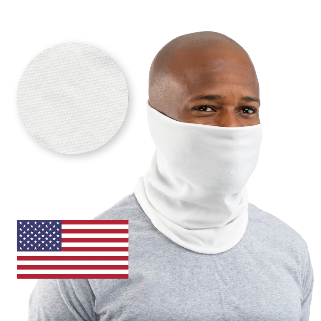 50-10000 Pcs White USA Face Defender Neck Gaiters Wholesale Bulk Lots