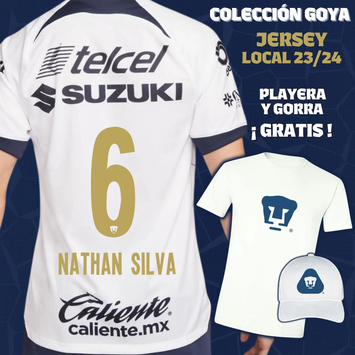 6 Nathanael Da Silva - Colección Goya Hombre - Jersey Local   Playera y Gorra de Regalo