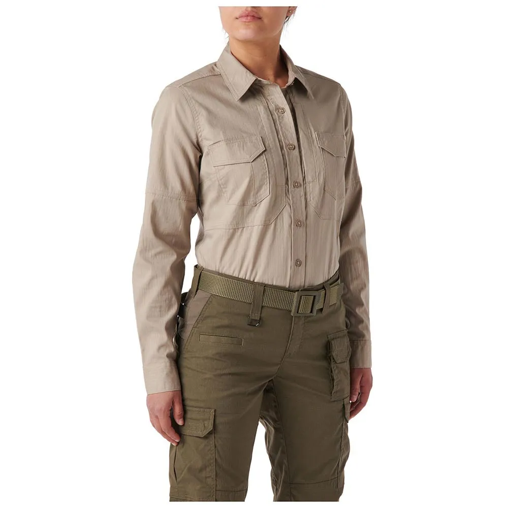 62420-055 CAMISA WM ABR PRO MANGA LARGA PARA DAMA KHAKI MARCA 5.11 TACTICAL