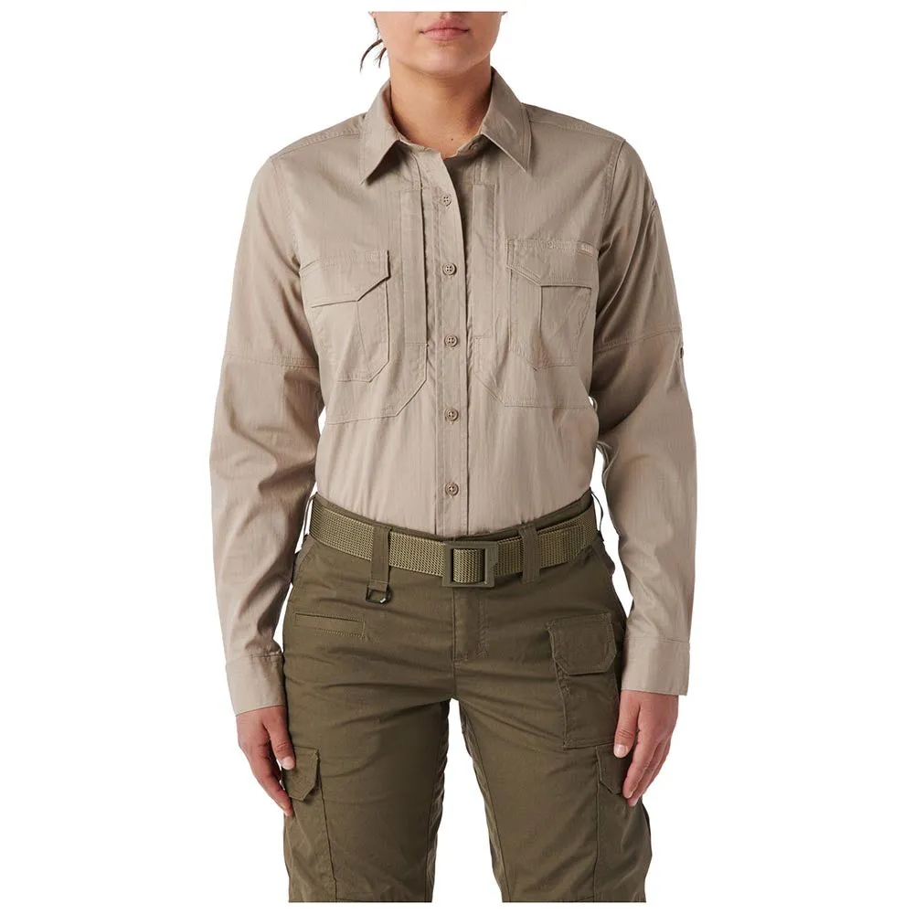 62420-055 CAMISA WM ABR PRO MANGA LARGA PARA DAMA KHAKI MARCA 5.11 TACTICAL