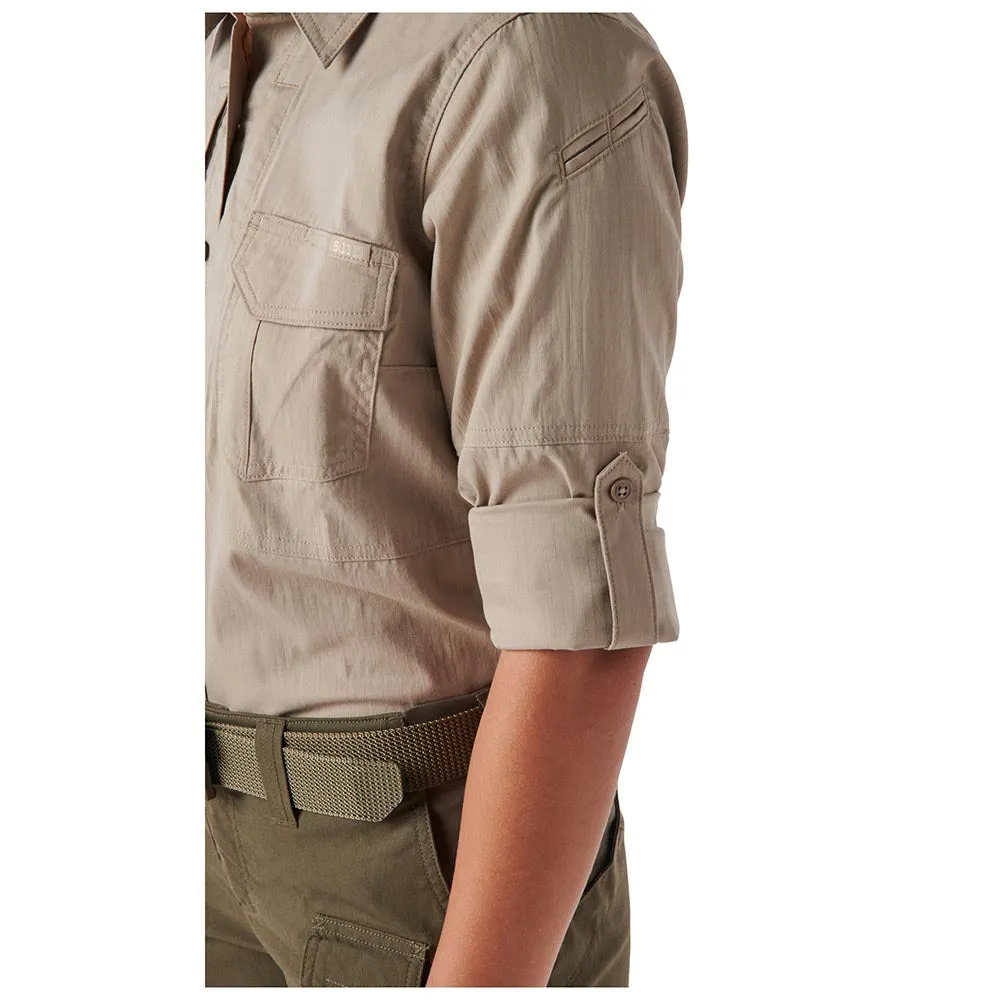 62420-055 CAMISA WM ABR PRO MANGA LARGA PARA DAMA KHAKI MARCA 5.11 TACTICAL