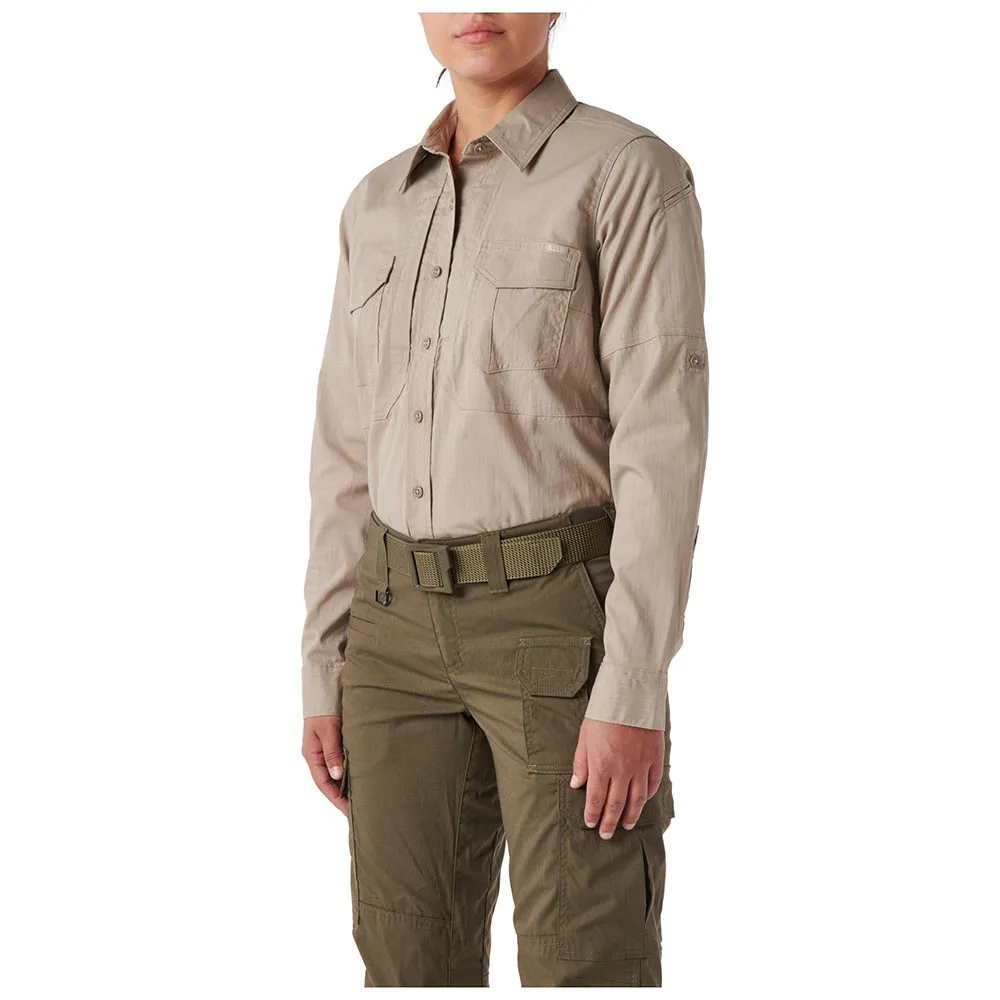 62420-055 CAMISA WM ABR PRO MANGA LARGA PARA DAMA KHAKI MARCA 5.11 TACTICAL