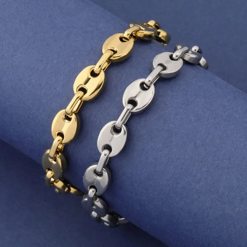 8mm G-Link Bracelet in Yellow Gold