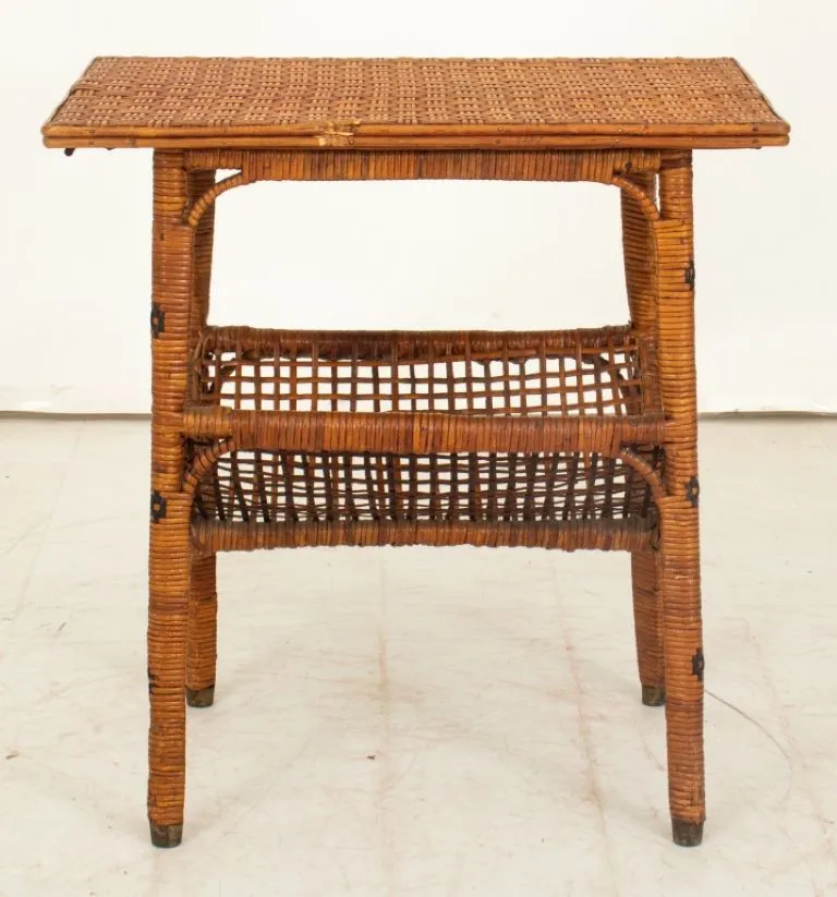 Aesthetic Movement Woven Bamboo Occasional Table