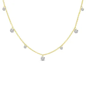 AFJ Diamond Collection - Diamond 7 Stone Necklace, Yellow Gold