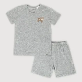 All Things Wonder Bamboo Kids Short Sleeve Jammies Set (Grey)