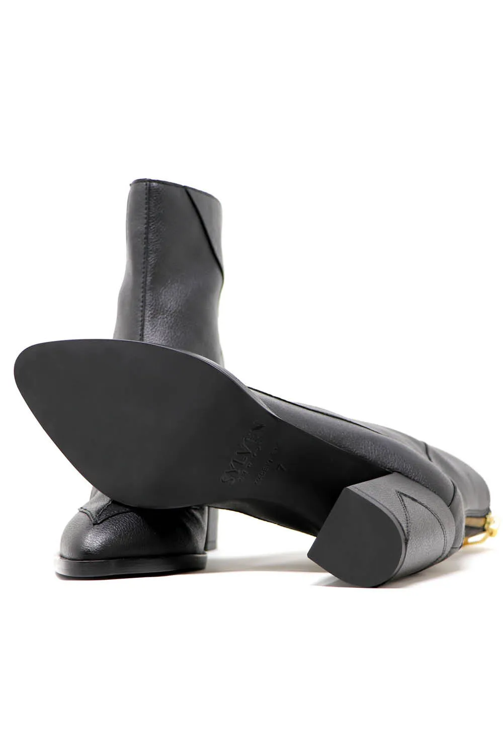 Almasi Black Vegan Apple Leather Boots