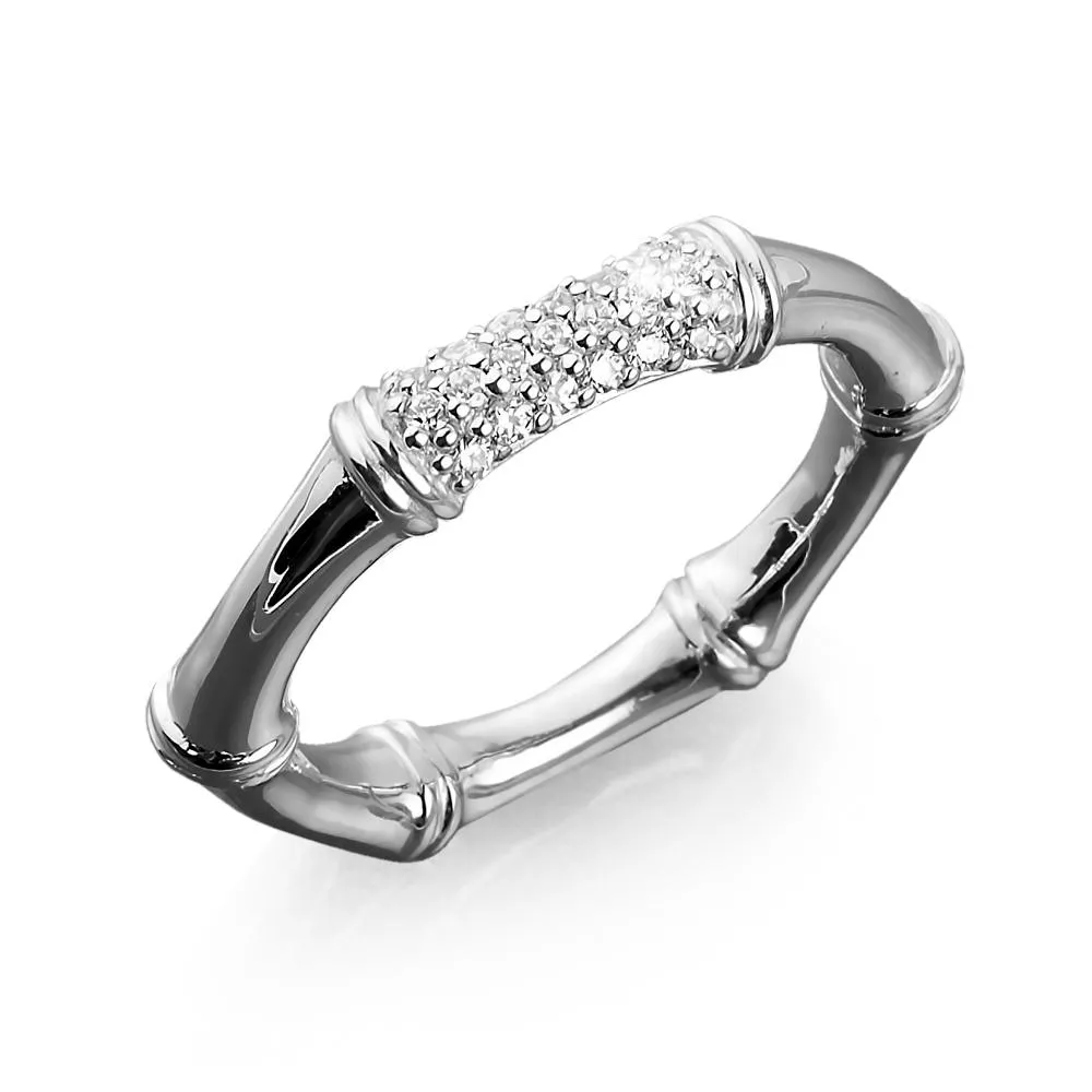 Bamboo Rhodium Ring