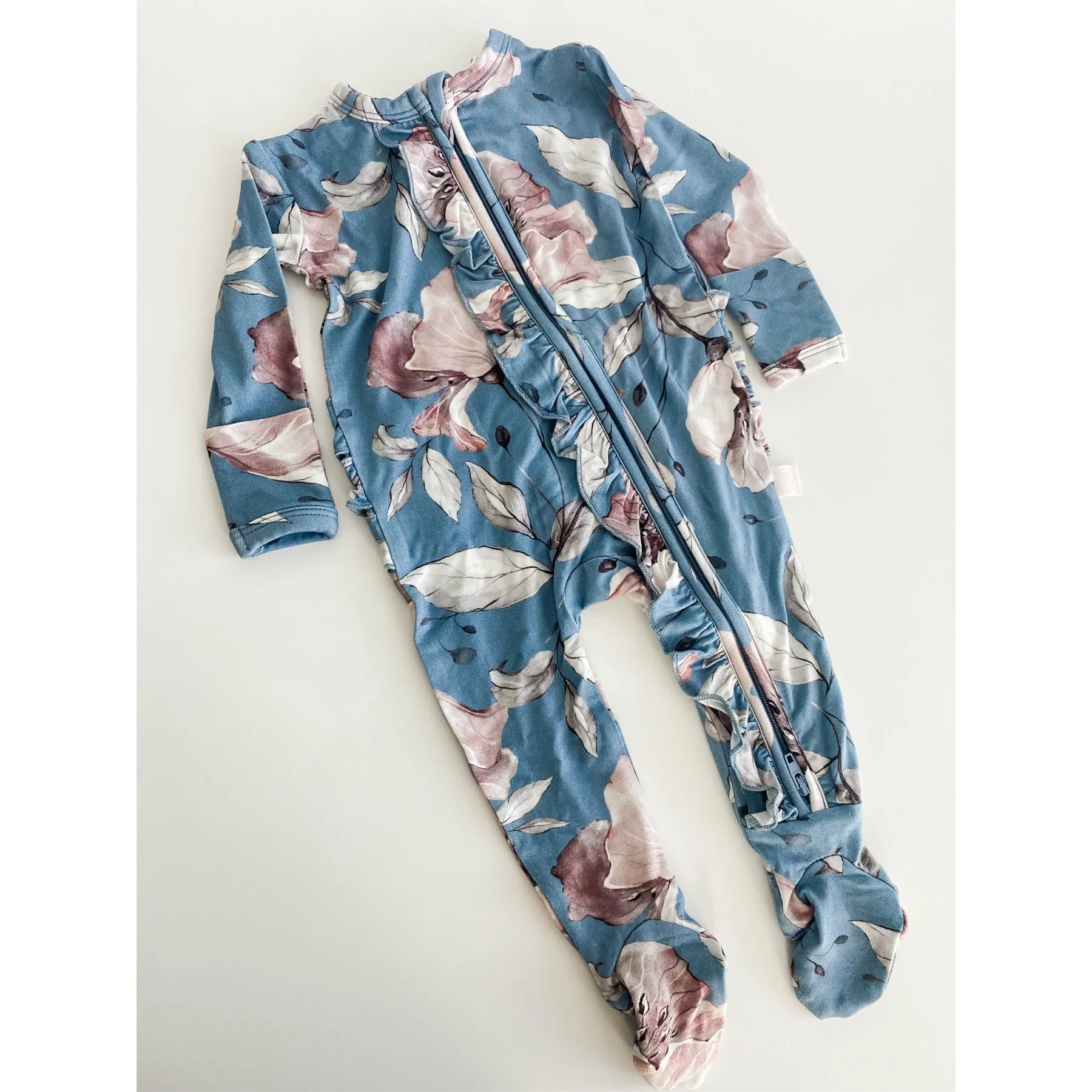 Bamboo Ruffle Footed Pajamas ~ Various Prints and Sizes