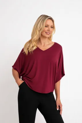 Bamboo V-Neck Dolman Top | Mulberry