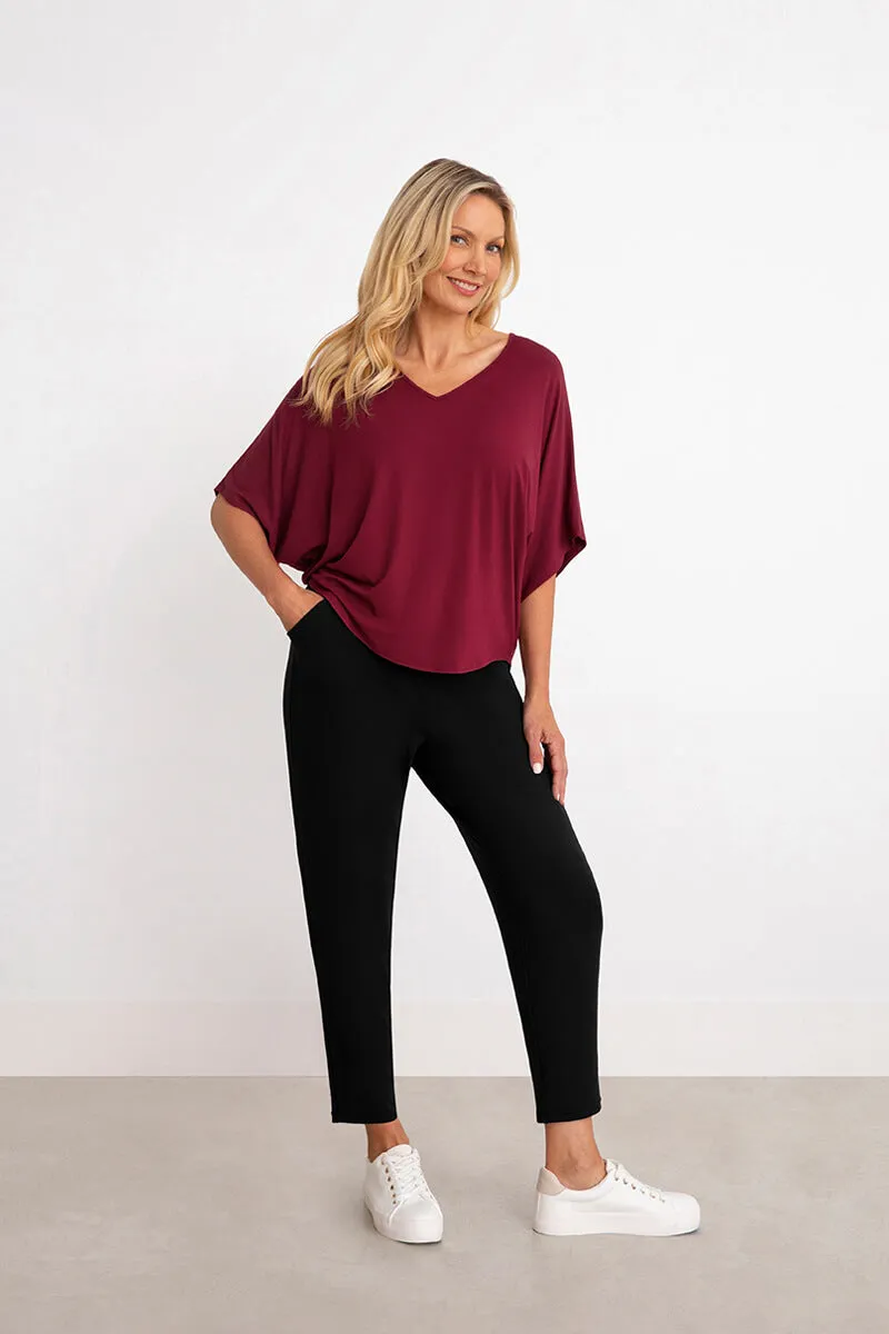 Bamboo V-Neck Dolman Top | Mulberry