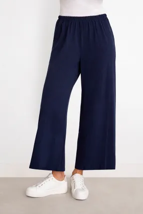 Bamboo Wide Leg Ankle Pant | Sapphire