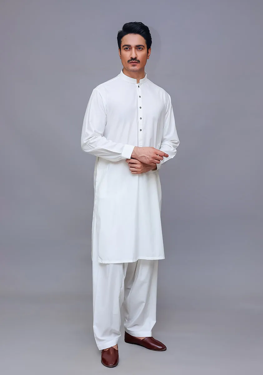 Basic Poly Viscose  Brilliant White Classic Fit Suit