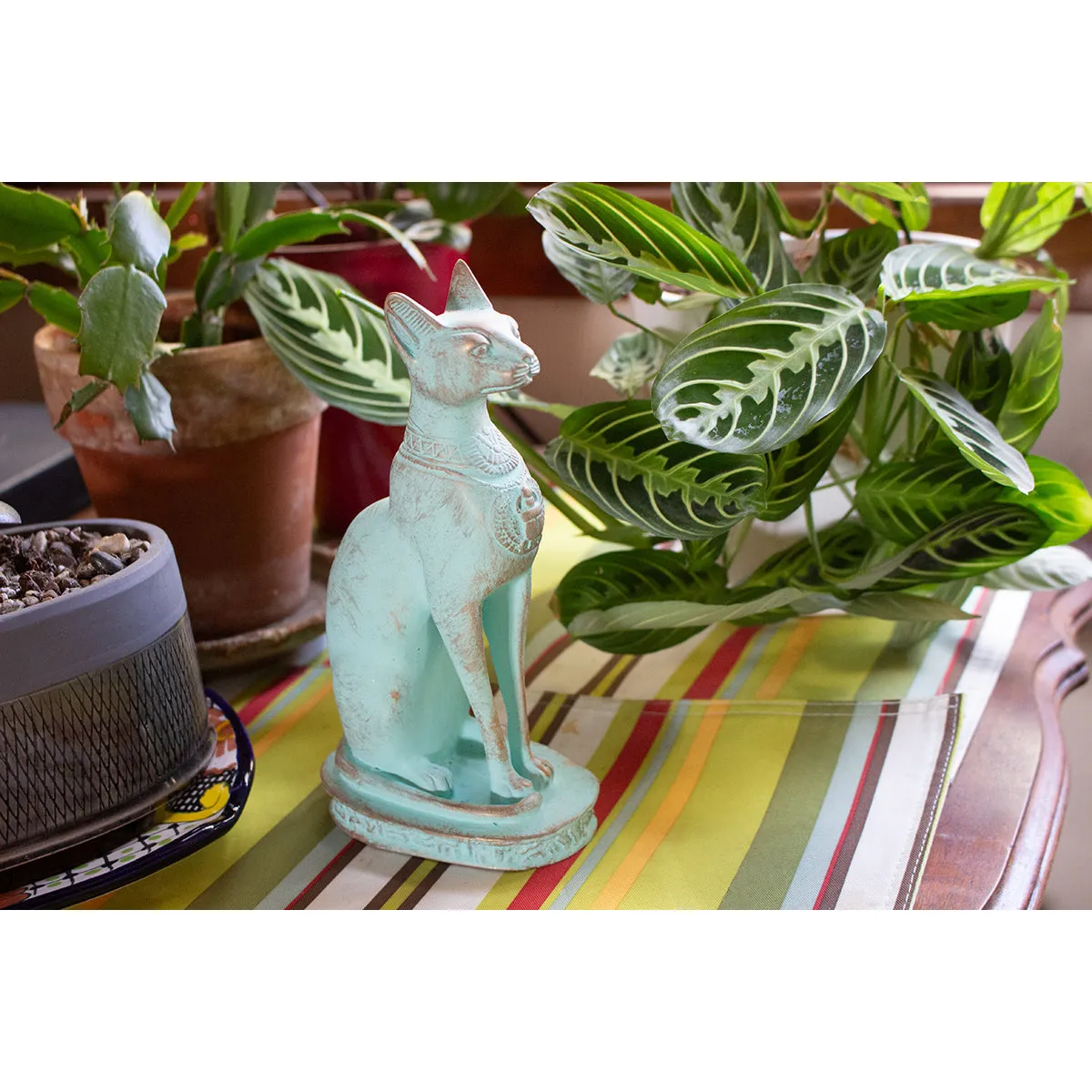 Bastet Cat Statuette - Green