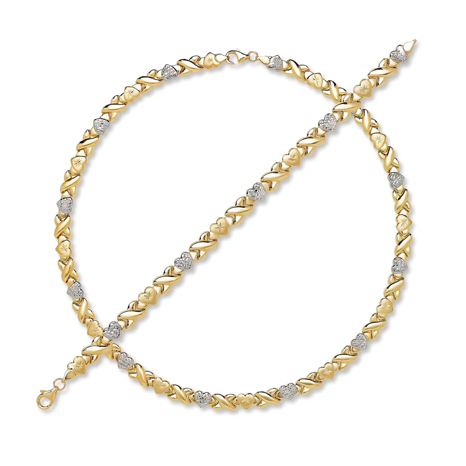 Better Jewelry 10K Yellow Gold XO Set (Bracelet   Necklace)