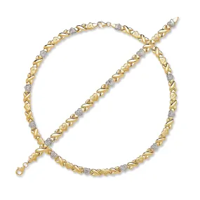 Better Jewelry 10K Yellow Gold XO Set (Bracelet   Necklace)