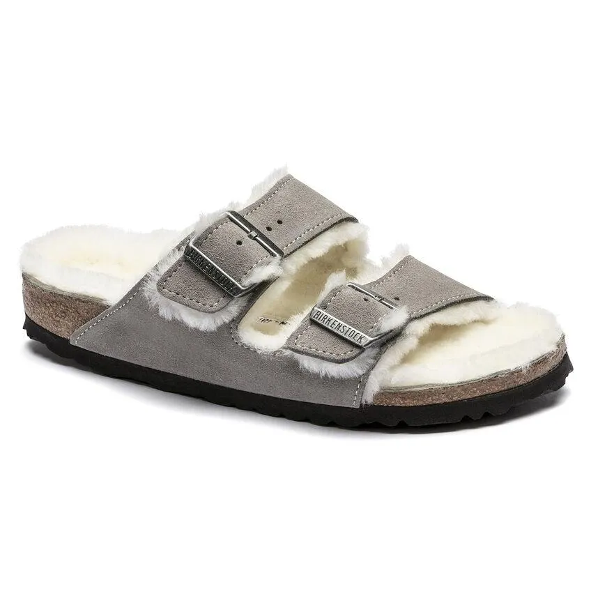 Birkenstock Women's Arizona Shearling - Stone Suede