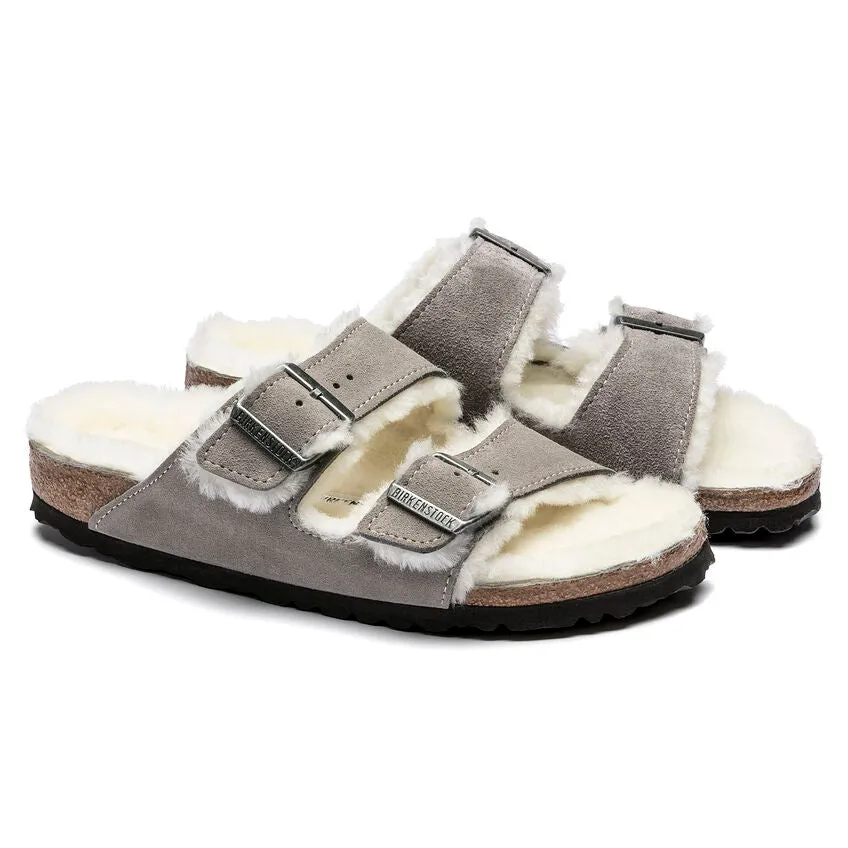 Birkenstock Women's Arizona Shearling - Stone Suede