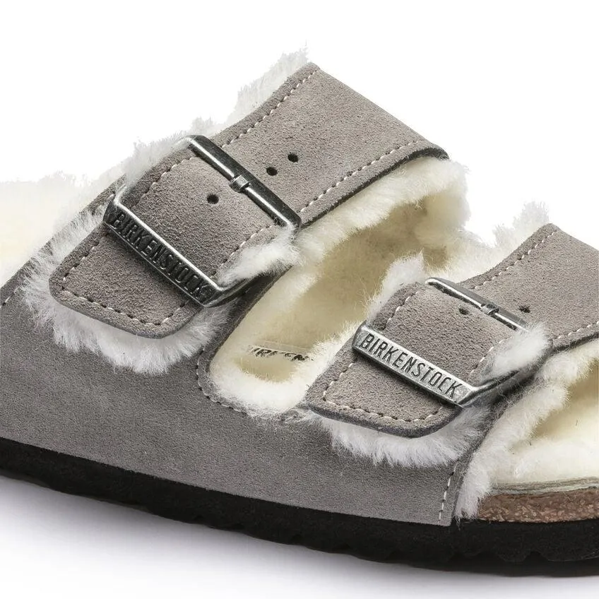 Birkenstock Women's Arizona Shearling - Stone Suede