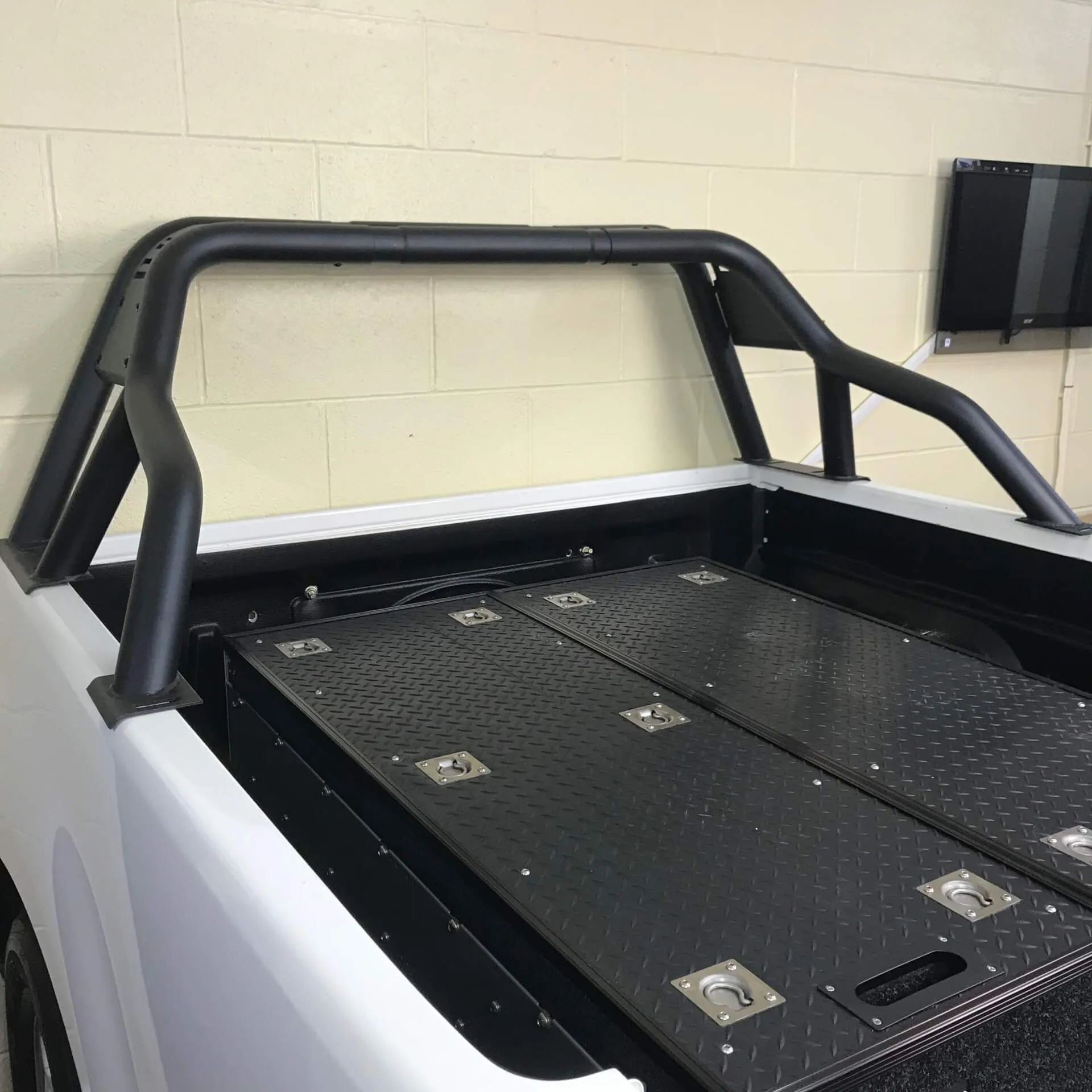 Black SUS201 Short Arm Roll Sports Bar for the Ford Ranger 2022 