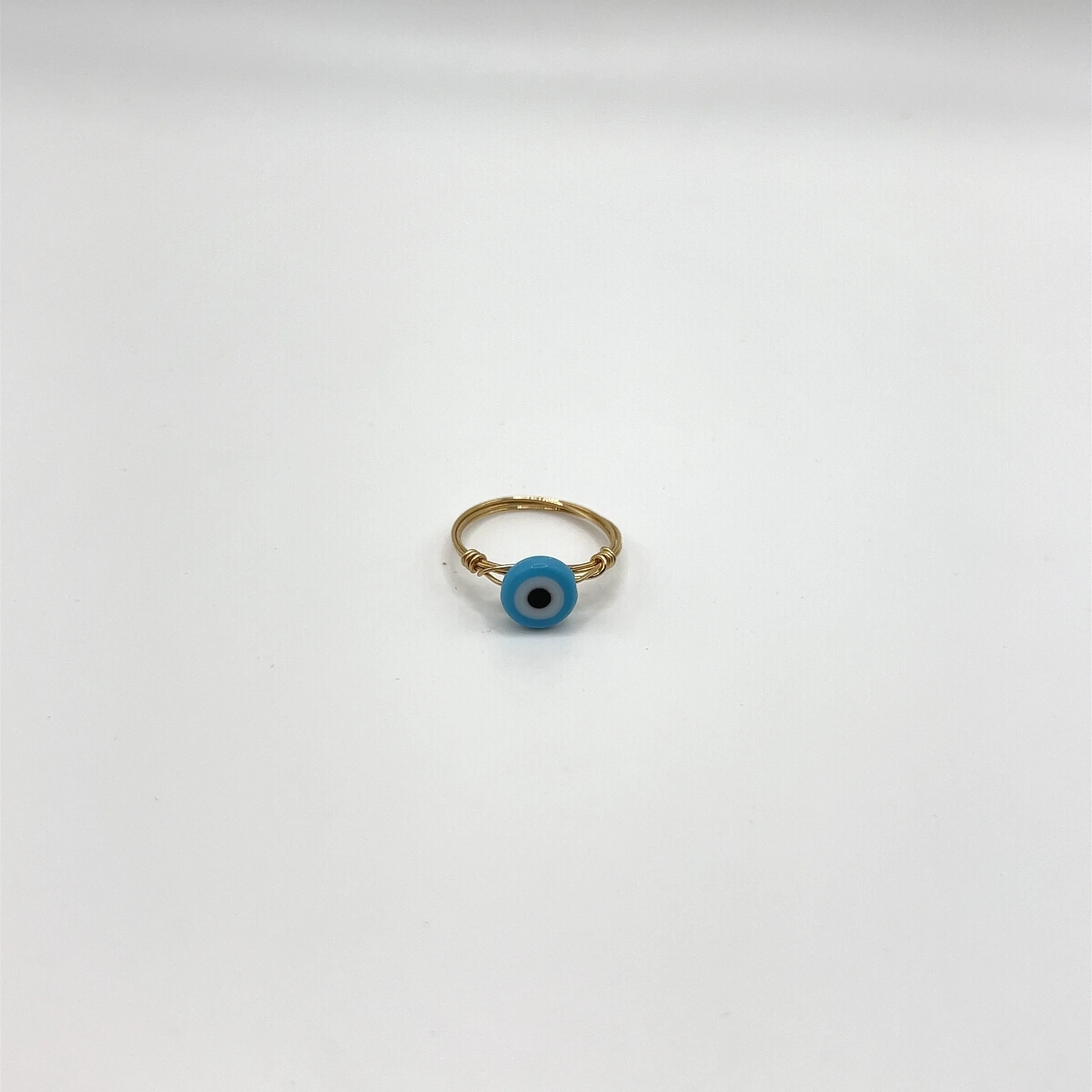 Blue Evil Eye Gold-Fill Ring