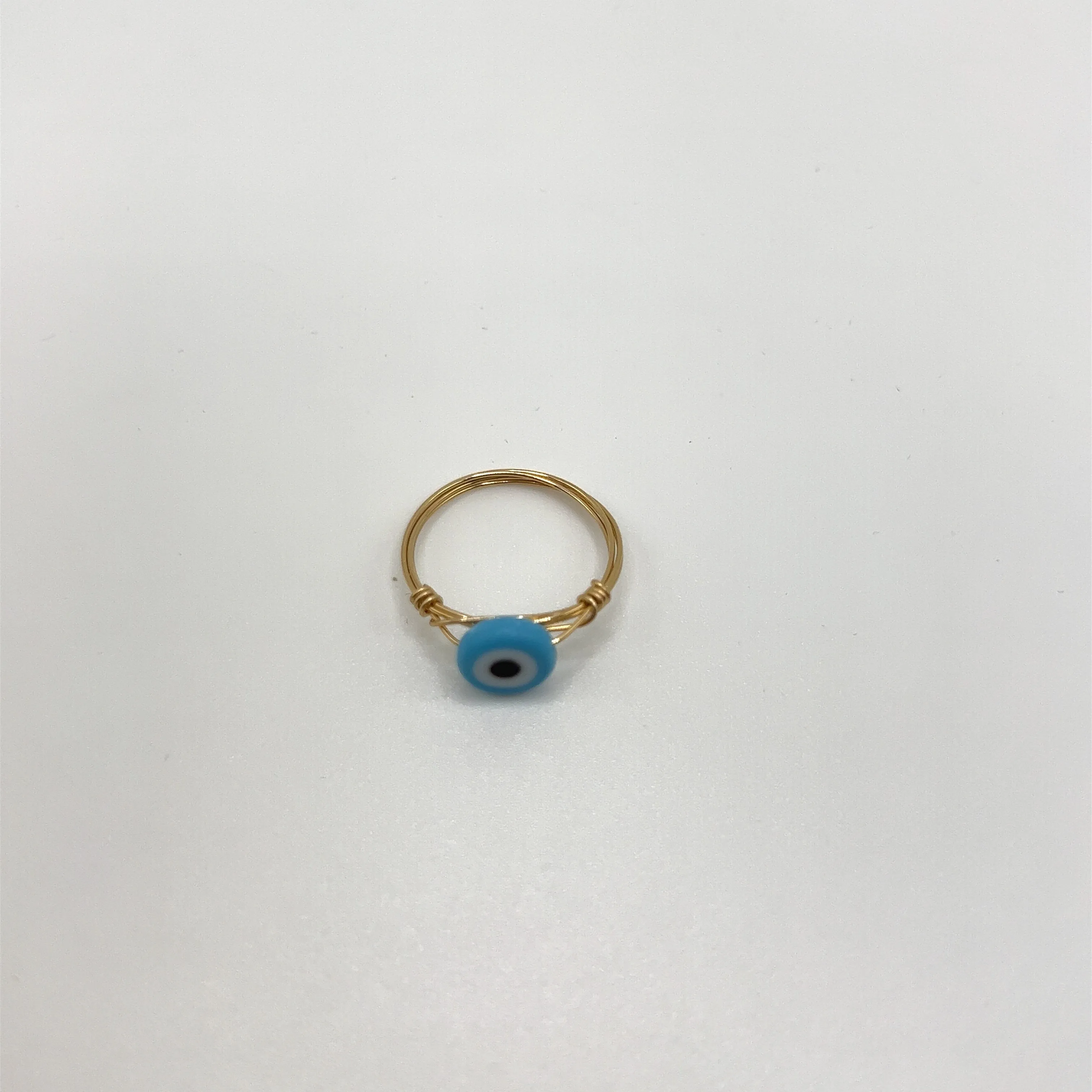 Blue Evil Eye Gold-Fill Ring