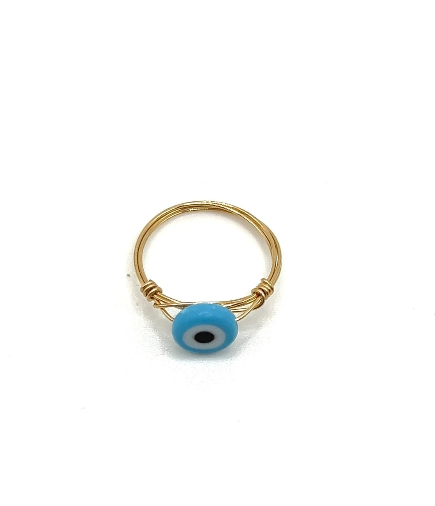 Blue Evil Eye Gold-Fill Ring