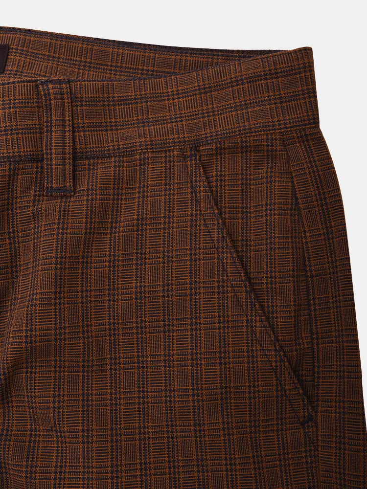 Brixton Choice Chino Pants - Brown / Navy Plaid