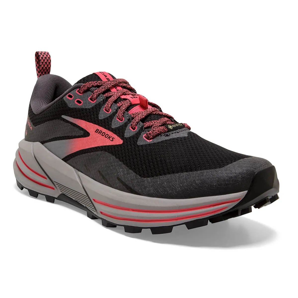 Brooks Cascadia 16 GTX Womens | Black/blackened Pearl/coral