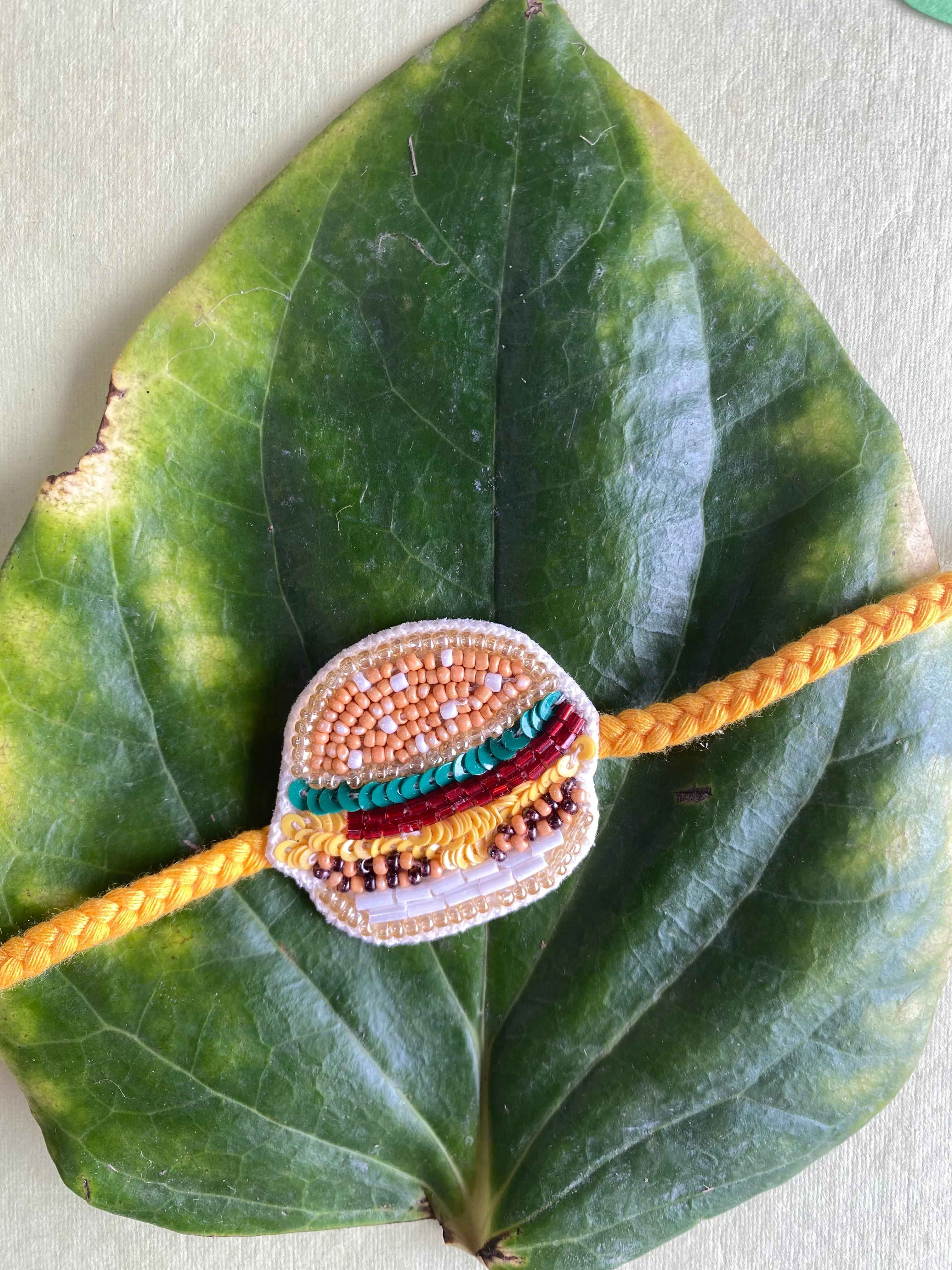 Burger Embroidered Rakhi