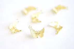 Butterfly Charm Pendant 925 Sterling Silver or 18k Gold Butterly Jewelry Making Supplies Wholesale Bulk Silver and Gold Charms