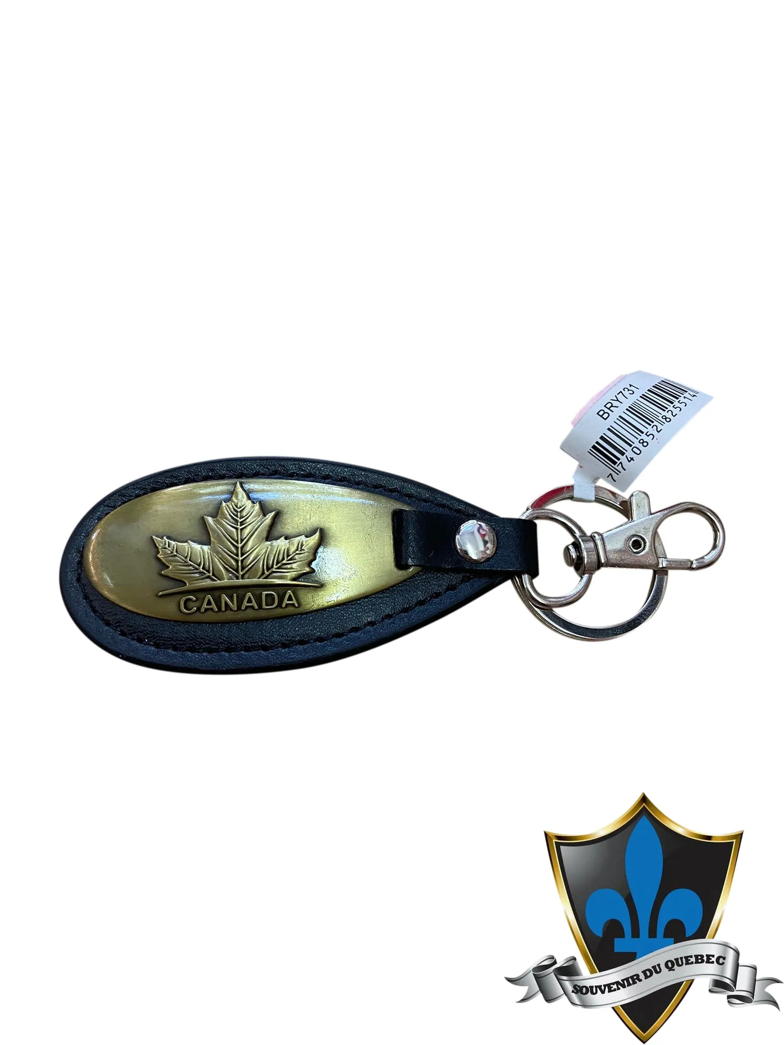 Canada leather maple leaf keychain