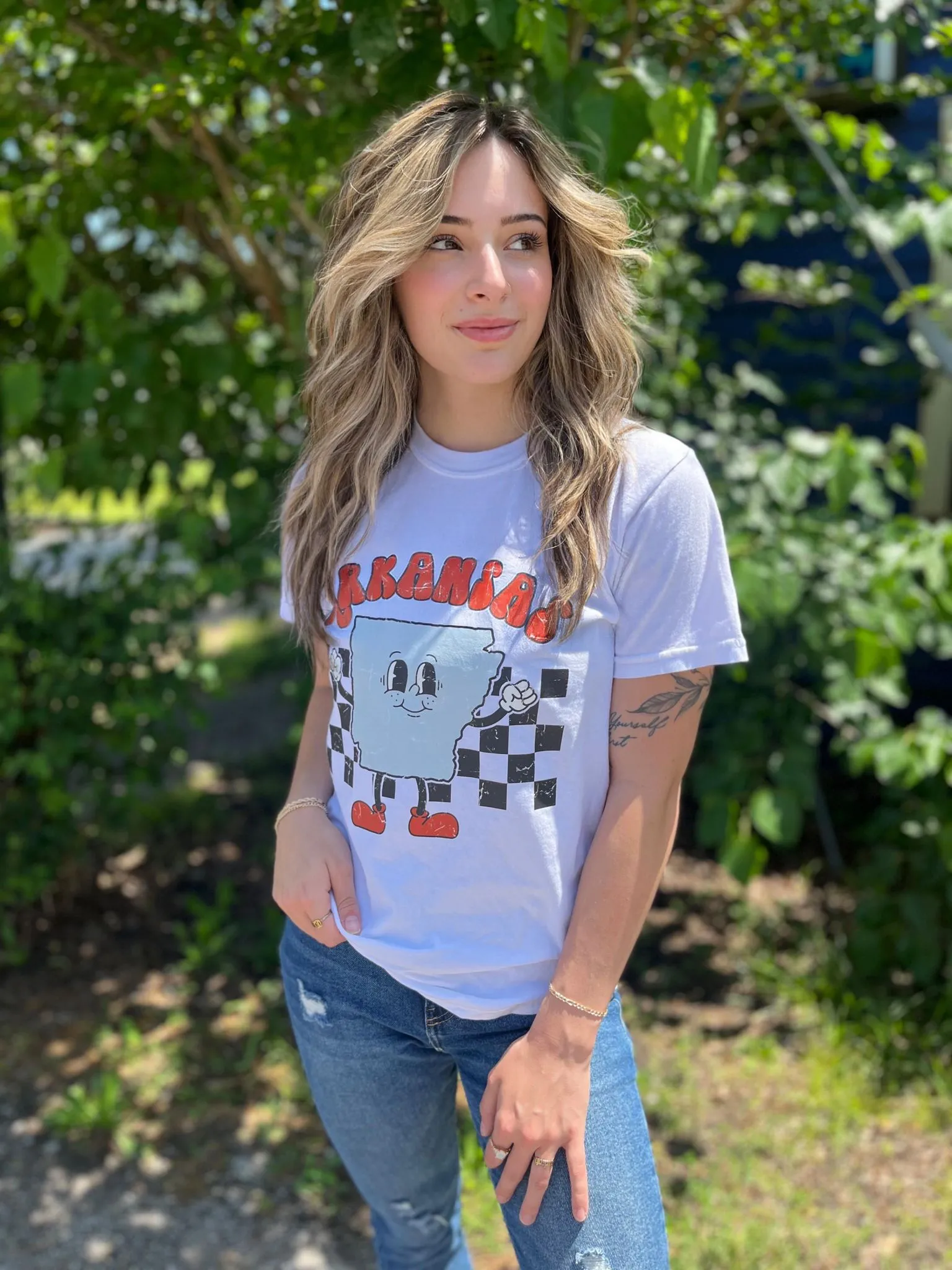 Checkered Arkansas Tee